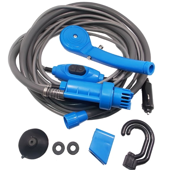 HIBIBUD Shower 12V Portable Camping Shower Portable Outdoor Hiking Camp with Storage Bag Boat Caravan Car Hiking