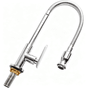 HIBIBUD Single Lever Flexible Pull Out Kitchen Water Tap Sink Faucet Single-Tube Cold Water Basin Taps Vanity Vessel Faucets Deck Mount Chrome Finish