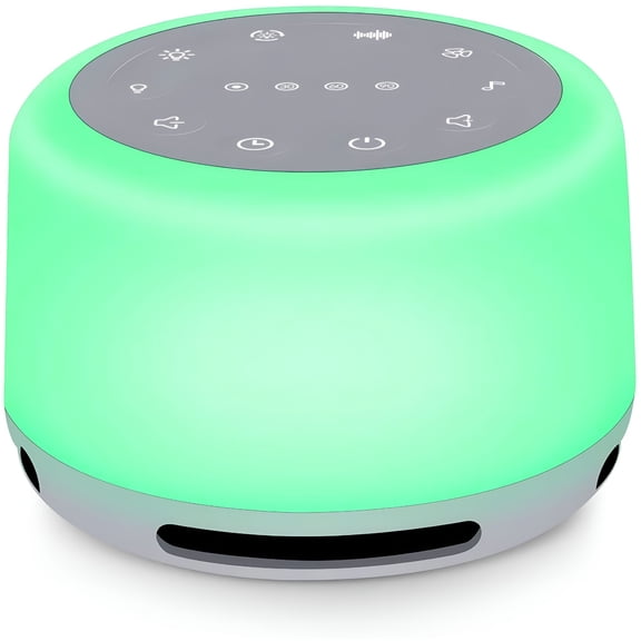 HIBIBUD Sleep Sound Machine 24 Natural Soothing Sounds 7 Color Breathing Lights and Night Light with Timer Memory Feature Rechargeable Portable White Noise Machine for Baby Kids Adults