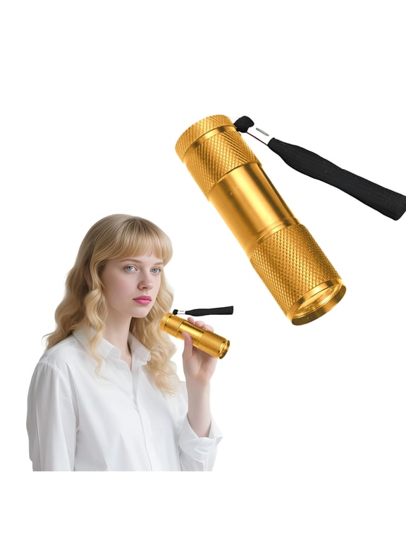 2026 New Small Flashlight,395 Uv Rays Keychain Light,Uv Curing Windfire Flashlight,Gold for Outdoor, Camping, Keychain, Inspection, Security, Travel, Uv Curing.
