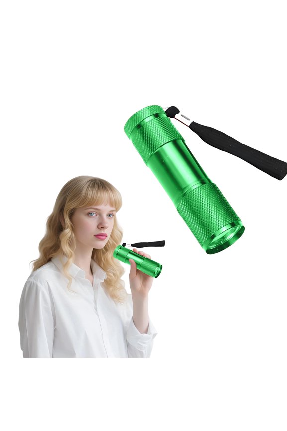 3.5" Mini UV Flashlight, Green Small LED Flashlight Battery Powered for Camping