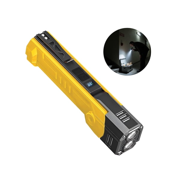 HIBIBUD Small Flashlight,Rotatable Lamp Head Small Flashlights,Strong Magnetic Bottom and Side Pen Clip Keychain Light,Yellow