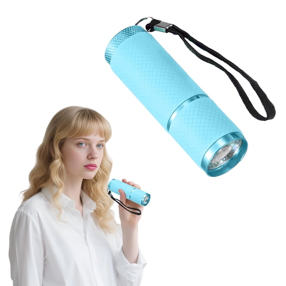 HIBIBUD Small Flashlight,Tail RubberKeychain Light,Compact and Portable Windfire Flashlight,blue