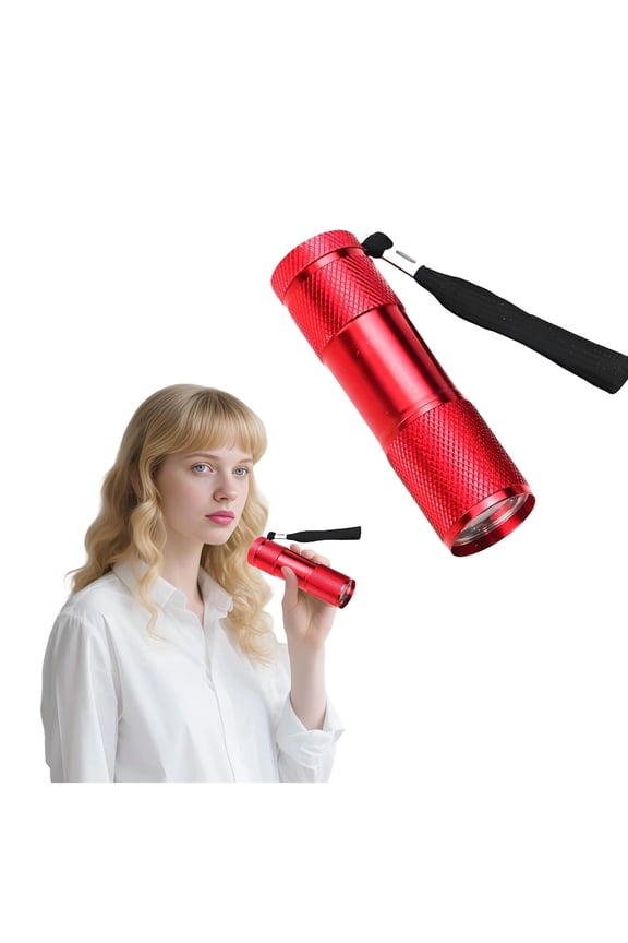 3.5" Mini UV Flashlight, Red Small LED Flashlight Battery Powered for Camping
