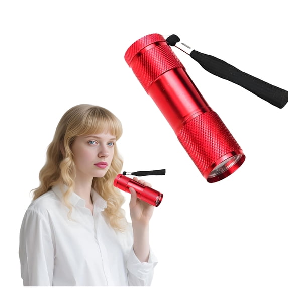 HIBIBUD 3.5" Mini UV Flashlight, Red Small LED Flashlight Battery Powered for Camping