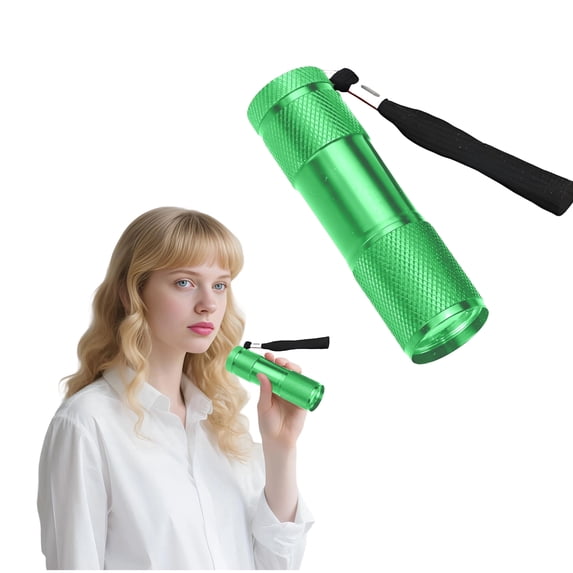 HIBIBUD 3.5" Green Flashlight,UV LED Light,Waterproof,Battery-Powered for Camping & Daily Use