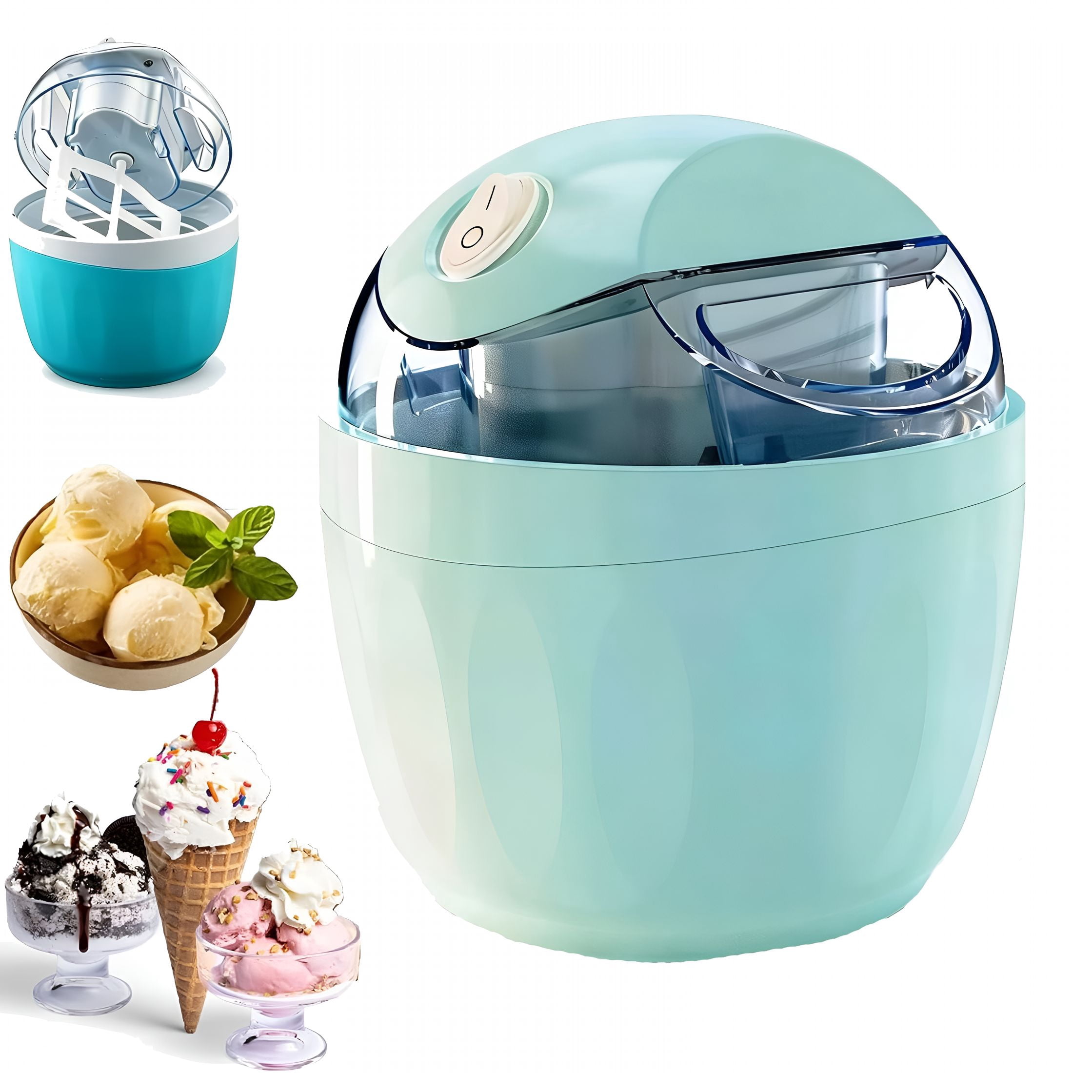 HIBIBUD Small Home Mini Ice Cream Maker,17Oz Electric Gelato & Sorbet Machine with One-Touch Control,Personal Ice Cream Maker for Homemade Frozen Yogurt,Dessert Treats and Family Use