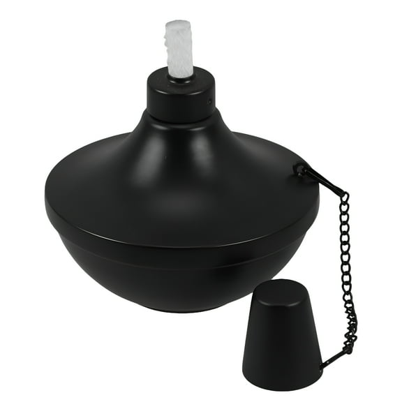 HIBIBUD Small Table Top Tiki Torch 1 Set Convenient Refillable Flame Light with Wick Decorative Tabletop Lantern for Yard