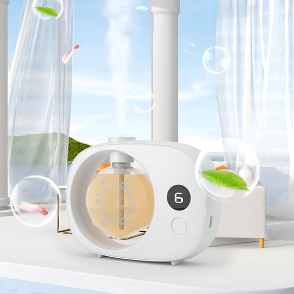 HIBIBUD Smell Machine Oil Diffuser with 50ml Capacity - Waterless Essential Oil Diffuser for Home,Store,Hotel,Large Room,and Office Use (White)