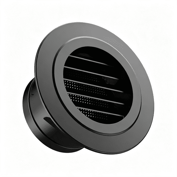 HIBIBUD Soffit Vent 4 Inch with Built-In Fly Screen for Home, Black 1 Pack | Abs Plastic Round Exhaust Air Vent Bathroom / Kitchen / Office / Home, Durable 4 Inch Soffit Vent