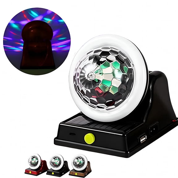 HIBIBUD 2026 New Solar Charging Colorful Magic Ball Rgb Atmosphere Light,Solar-Powered Disco Light,Multi Colors Led Atmosphere Disco Stage for Garden,Patio,Party,Stage,Outdoor (Black)