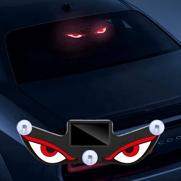 HIBIBUD Solar Devil Eyes Led Car Light,Sensor,Usb-C,5 Modes,Suction Mount,Led Eyes for Car Windshield