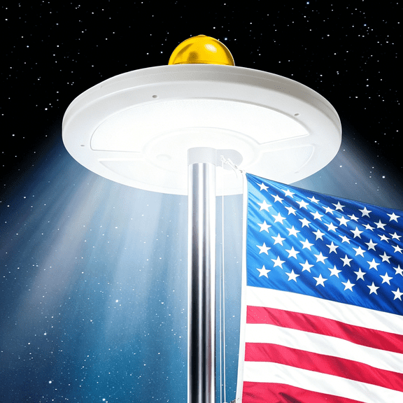 HIBIBUD Solar Flag Pole Light with 128 LEDs, Auto Dusk to Dawn