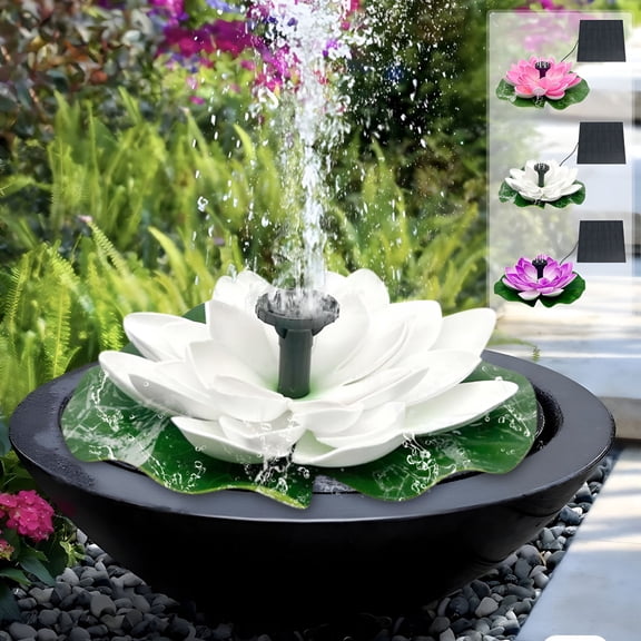 HIBIBUD Solar Floating Water Feature,Garden Pond Leaf and Flower Water Feature,Outdoor Solar Fountain for Garden,Yard,and Patio Decoration