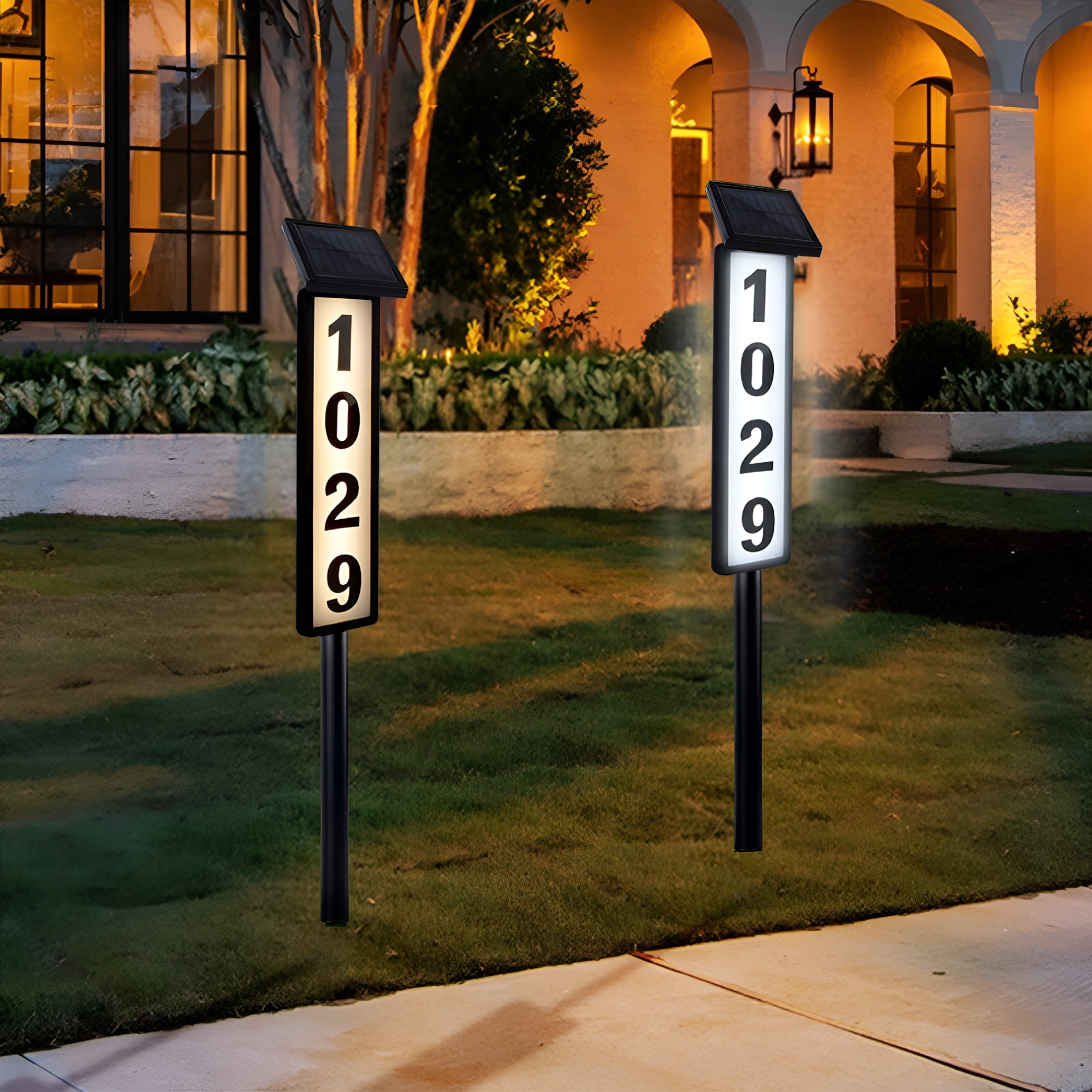 HIBIBUD Solar House Number Sign Light,Lighted Address Numbers Outdoor ...