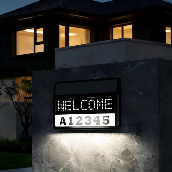 HIBIBUD Solar House Numbers for Outside with Digital Screen,App Control Solar Led Lighted Address Sign,Waterproof Address Signs for Yard,Suitable for Visitors,Emergency Vehicles and Warning Signs