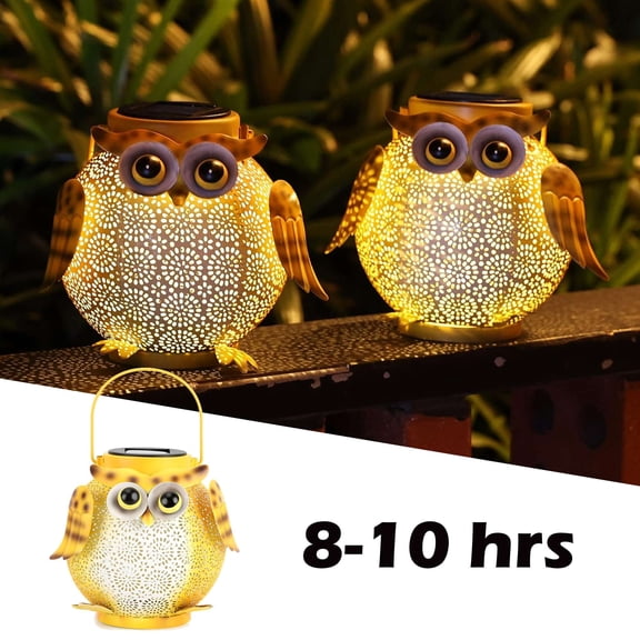 HIBIBUD Solar Lanterns Outdoor Decorative Waterproof Hanging Owl Solar Garden Lights for Patio Yard Walkway Pathway Decor Solar Hanging Lanterns Outdoor Waterproof