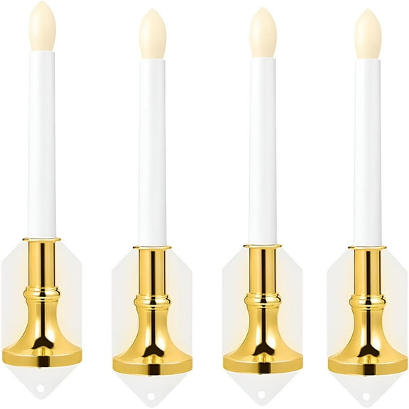 HIBIBUD Solar Outdoor Candle Light,Waterproof Solar Powered Flickering Candle Light,Window Wall Lamp,Romantic Night Light Wall Lamp with Suction Cups Decoration for Party Christmas Window Candles