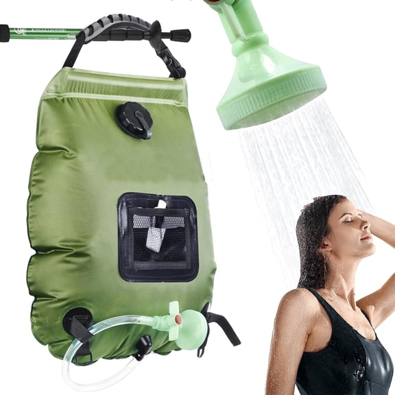 HIBIBUD Solar Portable Shower Bag, 5 Gal/20L Solar Heating Camping Shower Bag with Removable Hose&On-Off Switchable Shower Head, Compact Camping Shower for Camping, Hiking, Traveling, Beach Swimming