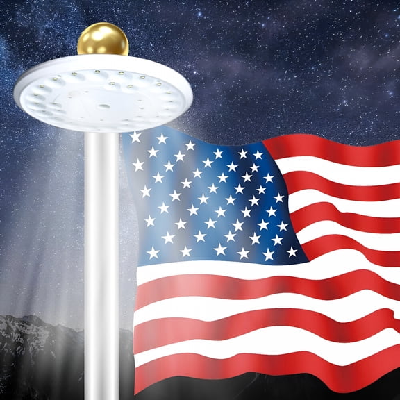 HIBIBUD Solar Powered Light,Flag Pole Light Solar Powered,Automatic Sensor 26 Led Energy-Efficient Waterproof
