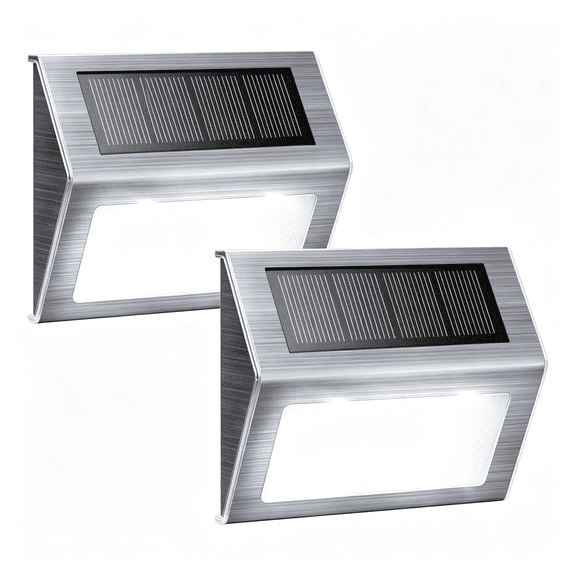 Modern Waterproof Solar LED Lights for Steps and Fences - 6 Pack, Black Metal