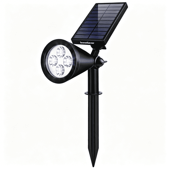 HIBIBUD Solar Spot Lights Outdoor, Waterproof Flag Pole Light with Adjustable Panel, Landscape Lighting for Backyard Patio Pathway Statue, Cool White