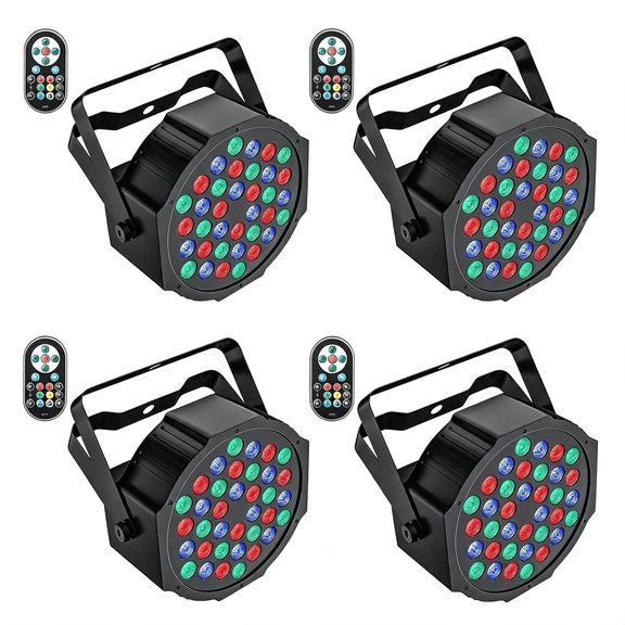 HIBIBUD Stage Lights 36 Led Par Lights, Rgb Par Light Uplights Stage Lighting Indoor for Christmas Halloween Music Party Disco Wedding, Remote Control, Dmx Control Sound Activated Party Light