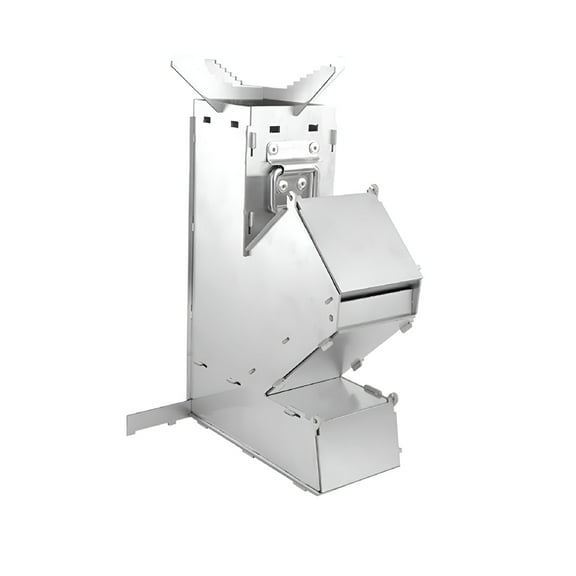 HIBIBUD Stainless Steel Foldable Camping Wood Stove Collapsible Rocket Firewood Stove