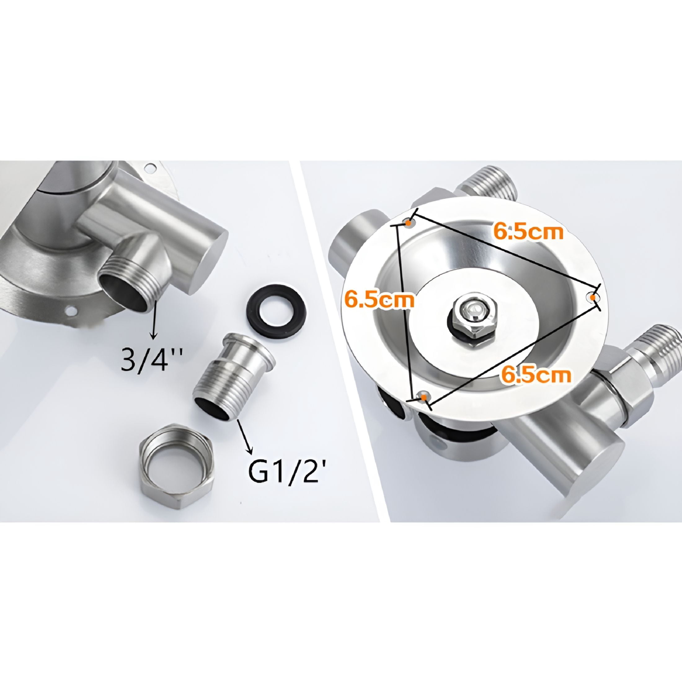 HIBIBUD Stainless Steel Shower Faucet Hot And Cold Water Mixer Wall Mounted Metal Handle