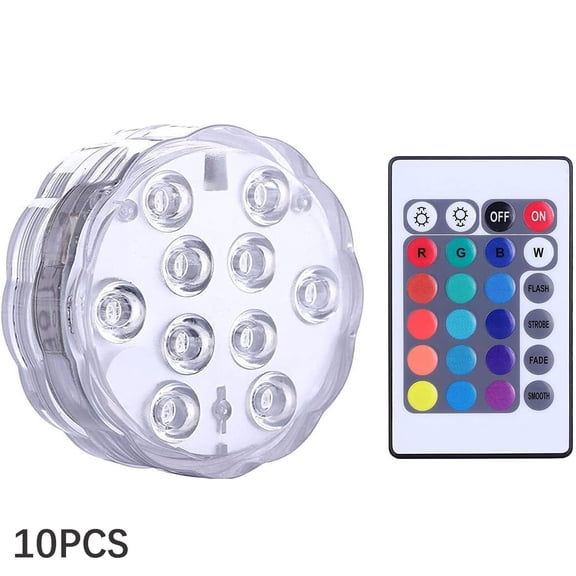 HIBIBUD Submersible Led Lights Remote Control Battery Powered,Rgb Multi Color Changing Waterproof Light for Pool,Vase Base,Spa,Aquarium,Pond,Hot Tub,Decoration,Party,1-Pack