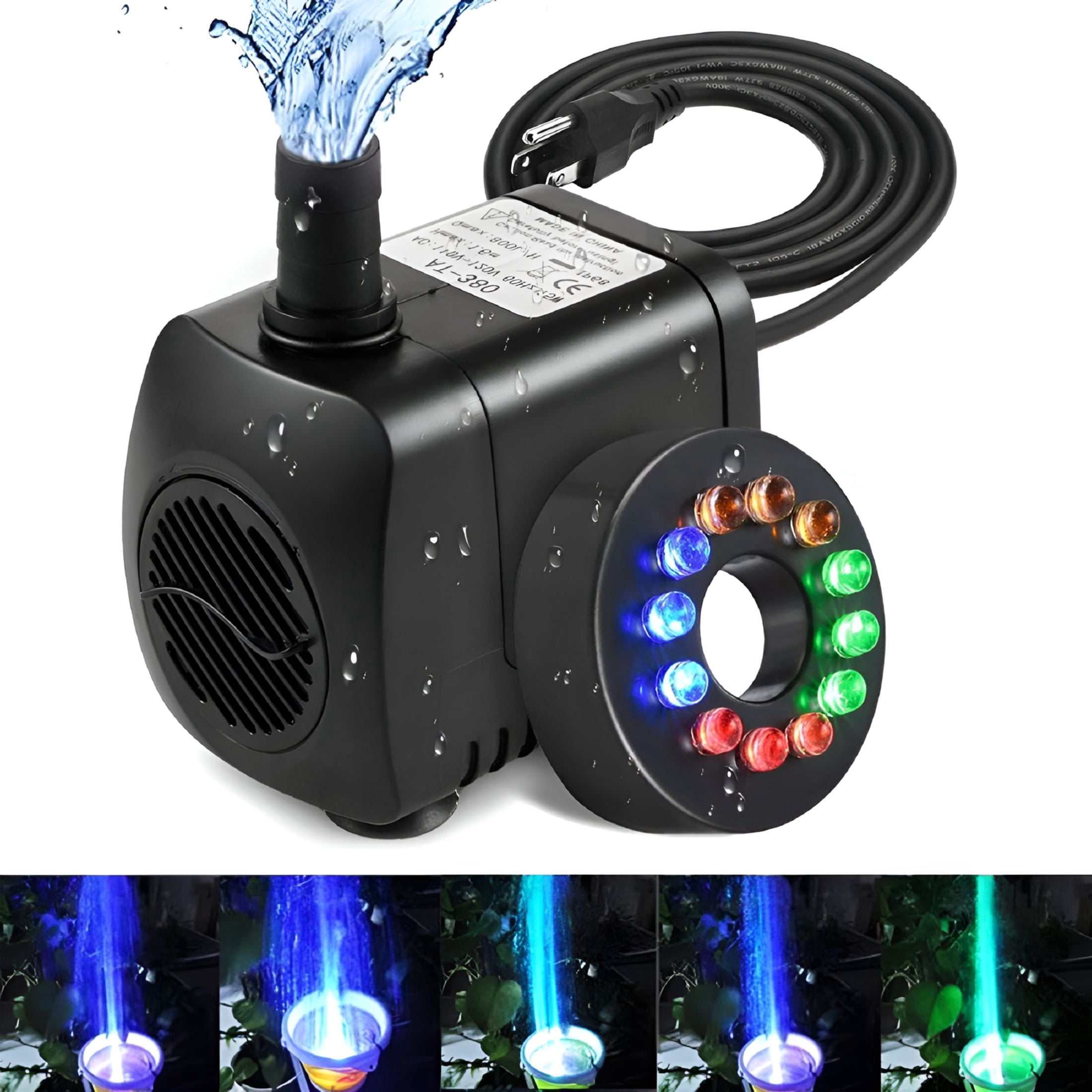 HIBIBUD 2026 New Submersible Water Pump with Led Colorful Lights, 2 ...