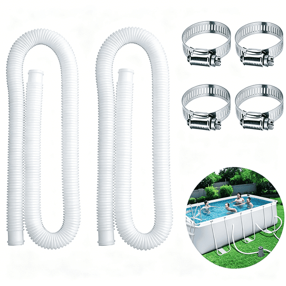 HIBIBUD Swimming Pool Replacement Hose,Replacement Hose for Above Ground Pools,59" Long 1.25" Diameter Filter Pump Hose,Compatible with Pump Model 607,637.