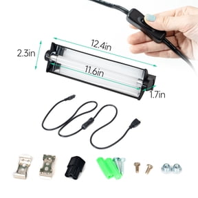 HIBIBUD T5 10.0 Uvb Reptile Light Fixture Combo Kit, 8W High Output Uva Uvb Light with Wider Alloy Reflector for Bearded Dragons Lizards Tortoises and Desert Or Tropical Reptiles 12.4Inch