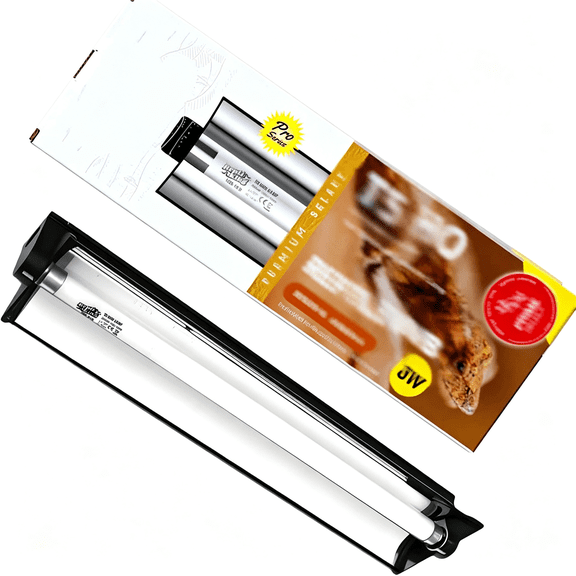 HIBIBUD T5 Uvb Reptile Light,10.0 Uvb 8W German Made Fluorescent Lamp and Fixture Kit,For Desert-Dwelling Reptiles,Bearded Dragon,Tortoise,Snake,Strip Linear Uvb Lamp Bulb,12 Inch