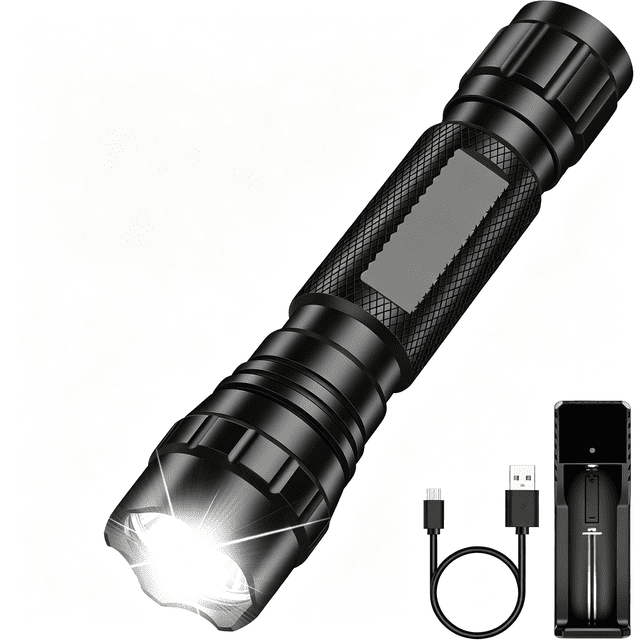 Small Single Cubicles HIBIBUD Tactical Flashlight with Holster, Single Mode Led Flashlight ...