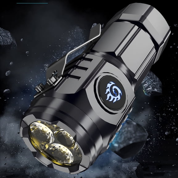 HIBIBUD Three Eye Monster Mini Flashlight, 3 Modes Rechargeable Flashlight, High Brightness Flash LED Light, for Camping, Hiking, Riding
