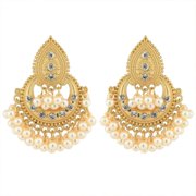 HIBIBUD Traditional Indian Chandelier Dangle Earrings for Women Jhumka Jhumki Ear Statement Studs Earring Mexico Tassel Pearls Cz Dangling Lightweight Bohemian Bollywood Vintage Wedding Jewelry