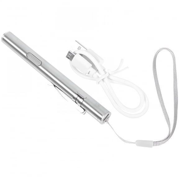 HIBIBUD USB Rechargeable Nurse Pen Light, Stainless Steel Medical Examination Flashlight With Clip, Portable LED Pupil Light For Healthcare, Hospital, Emergency Situations, Silver