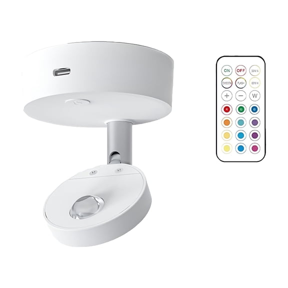 HIBIBUD USB Rechargeable Picture Lights with Remote, 13 Color RGB Mini Spotlights, 180 Adjustable Art Display Lamp for Paintings, Wall, and Dartboard