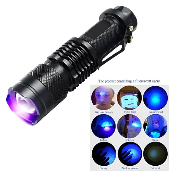 HIBIBUD UV Ultra Violet Led Flashlight Blacklight Light 395 nm Inspection Lamp Torch UV Flashlight