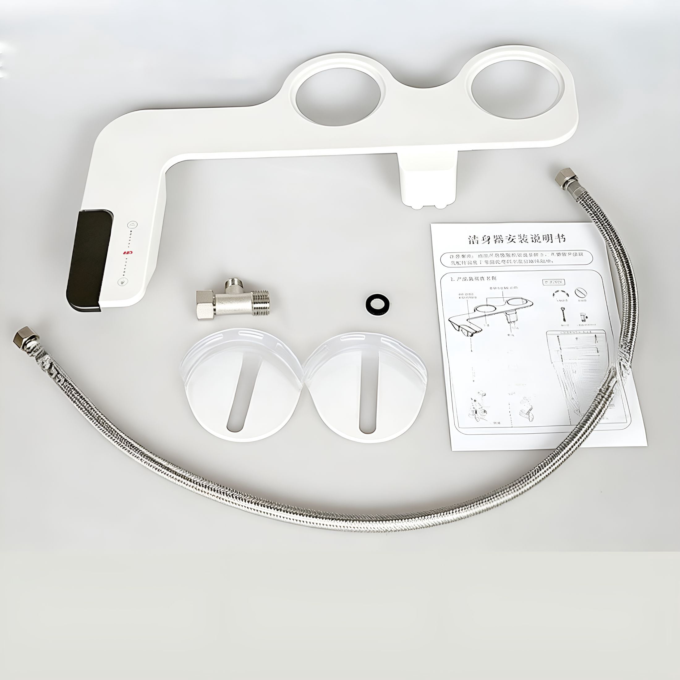 HIBIBUD Ultra-Slim 3-in-1 Bidet, Self-Cleaning, Posterior & Feminine Wash (Retractable Dual Nozzles), Non-Electric Bidet Attachment for Toilet Seat, Adjustable Fresh Cold Water Pressure