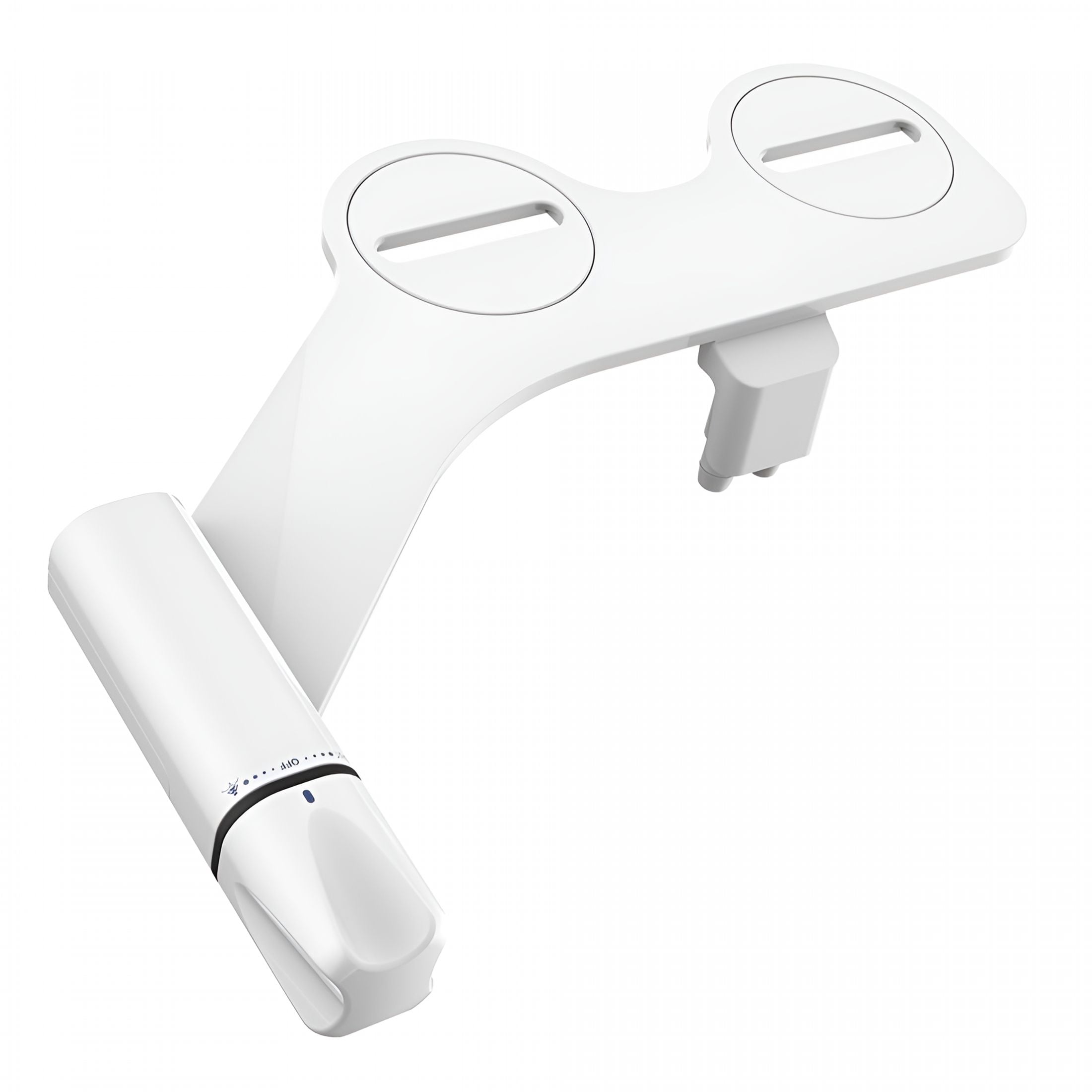 HIBIBUD Ultra-Slim Bidet Attachment for Toilet - Frontal \u0026 Rear Wash Self-Cleaning Nozzles with Adjustable Cold Water Pressure and Stainless Steel Inlet, Easy Install, White