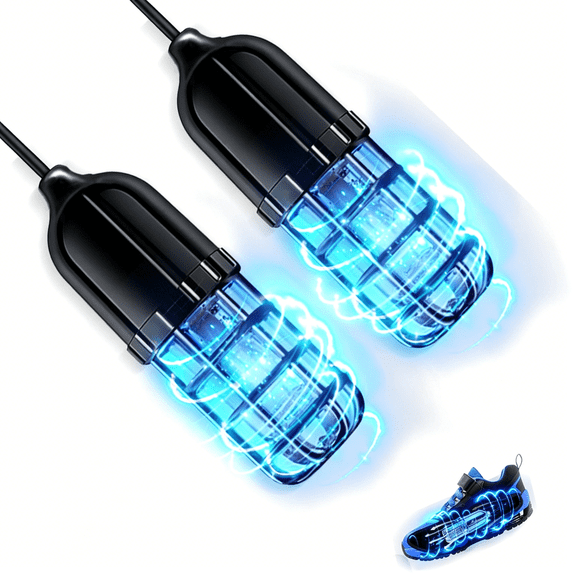 HIBIBUD Ultraviolet Shoe Deodorizer,Uv Light Sneaker Cleaner,Smart Timing Footwear Odor Elimination,360 Ultraviolet Bulb Design,Applicable to All Shoes and Boots 6W(Black)