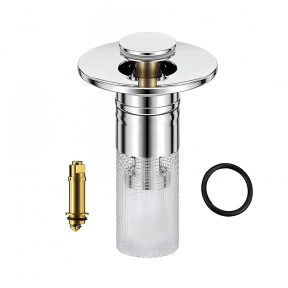 HIBIBUD Universal Bathroom Sink Stopper with Hair Catcher,for 1.02-1.2" Drain Hole,Spring Core Bathtub Drain Cover,Pop Up Sink Plug Basin Drain Strainer,Bathroom Sink Drain Stopper