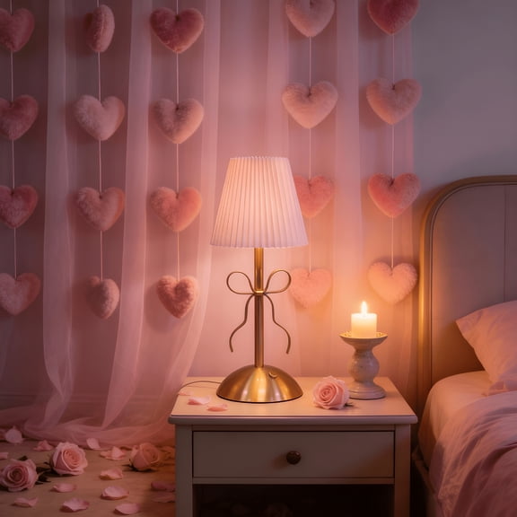 HIBIBUD Usb Bow Table Lamp,Metal Rechargeable Ambient Light,Decorative Home Lighting,Bedroom Dining Room Decor Table Lamp for Living Room