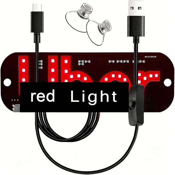 HIBIBUD Usb Led Windshield Sign for Driver Touch Control Taxi Light with Suction Cups | Car Decal Display for Ride Sharing, Passenger Info (Red)