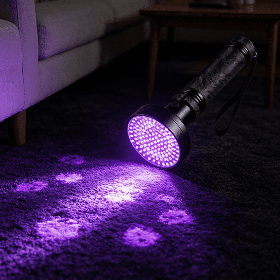 HIBIBUD Uv Black Light Flashlight 395Nm 100 Led Portable Uv Light&Black Light for Pet Urine Detection Home Or Hotel Bed Bugs,Leaks&Counterfeit Money Inspection 18W,(Black)