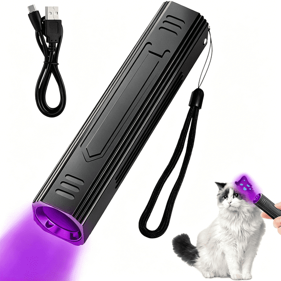 HIBIBUD Uv Lamp,Portable 365Nm Pet Cat Dog Uv Black Light Flashlight Cat Ringworm Detector,Doctor Pet Urine Detector for Analyzing Skin Dog Cat Care Bed Bug Inspection