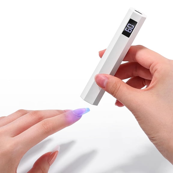 HIBIBUD Uv Nail Lamp: Handheld Fast Curing Mini Nail Light with 2 Timers Lcd Display Rechargeable Portable Uv Light for Gel Nails Art Design Rhinestone Glue Home Diy Manicure Travel