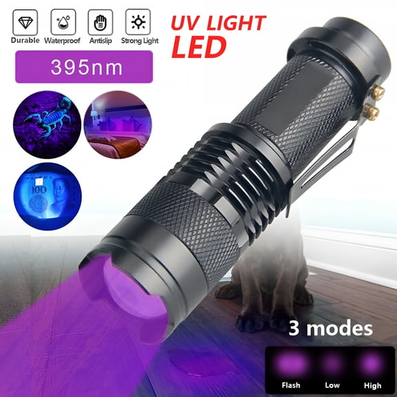 HIBIBUD Uv Ultra Violet Flashlight Blacklight Led Lamp Torch 395 Nm Inspection Tactical